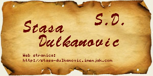 Staša Dulkanović vizit kartica